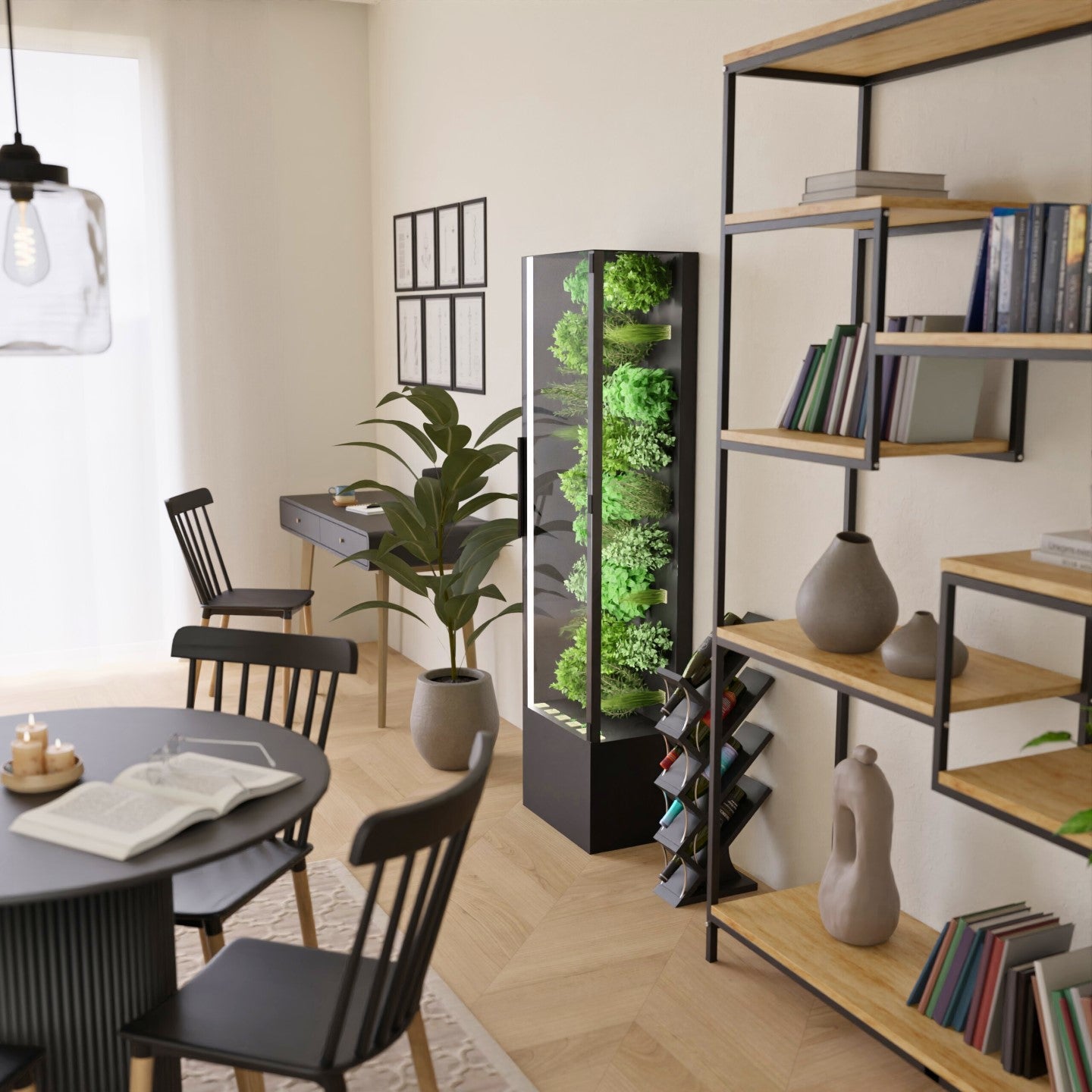 Black smart indoor growing cabinet